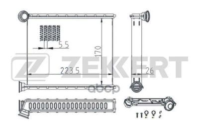 Лот: 21852988. Фото: 1. Радиатор Печки Zekkert Mk5114... Другое (автозапчасти)