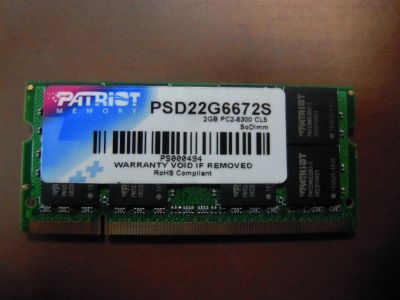 Лот: 14405977. Фото: 1. SO-DDR2 2gb Patriot PSD22G6672S... Оперативная память