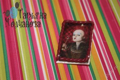 Лот: 1466091. Фото: 1. Брошь "Королева червей". Ручная... Лепка из полимерной глины