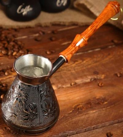 Лот: 18920058. Фото: 1. Турка для кофе медная « Ромашка... Чайники, заварники, турки