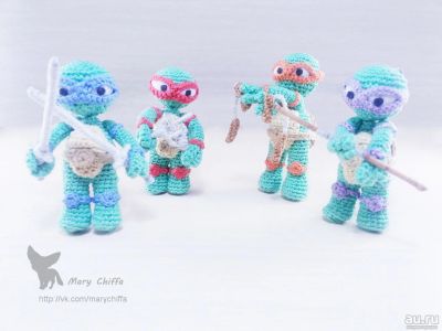 Лот: 8299412. Фото: 1. Черепашки-ниндзя. Авторские куклы, игрушки, поделки