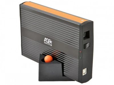 Лот: 25557785. Фото: 1. Внешний бокс AgeStar SUB3A1, черный. Жёсткие диски (HDD)