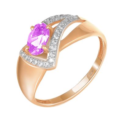 Лот: 23824321. Фото: 1. Золотое кольцо с александритом... Кольца, перстни