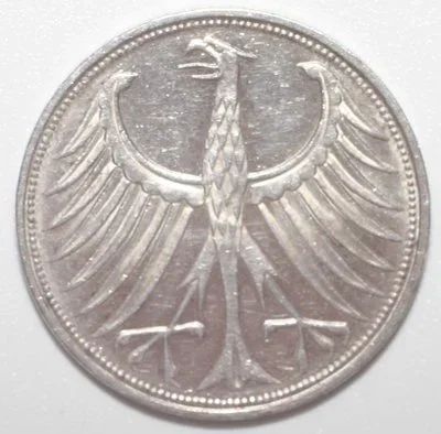 Лот: 4296075. Фото: 1. 5 марок 1966 год. Германия (ФРГ... Германия и Австрия