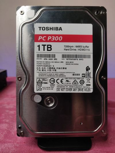 Лот: 23388780. Фото: 1. Жесткий диск 1 ТБ/3.5"/7200/Toshiba... Жёсткие диски (HDD)