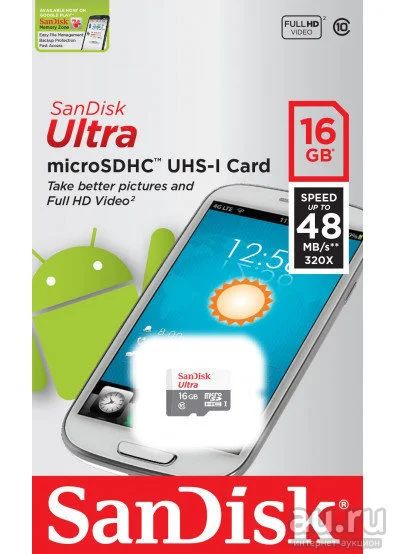 Лот: 13216898. Фото: 1. Карта памяти microSD HC 16 GB... Карты памяти