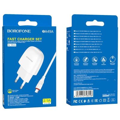 Лот: 22147866. Фото: 1. СЗУ BOROFONE BA-49A 1*USB+Micro... Зарядные устройства, блоки питания, адаптеры сетевые для смартфонов