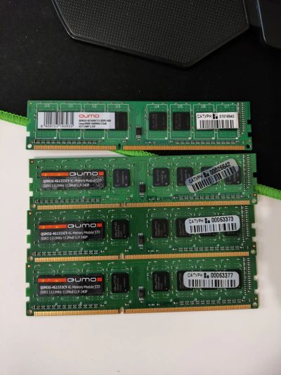 Лот: 25203900. Фото: 1. 16Gb (4x4Gb) DDR3 Qumo 1333MHz. Оперативная память