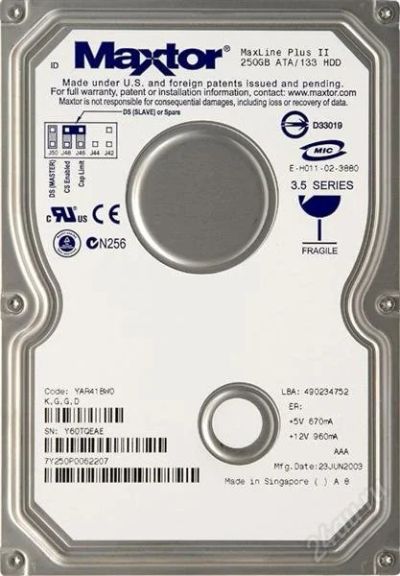 Лот: 2740831. Фото: 1. HDD Maxtor MaXLine Plus II 250GB... Жёсткие диски (HDD)