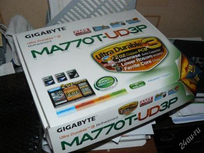Лот: 1322216. Фото: 1. Материнская плата Gigabyte GA-MA770T-UD3P... Материнские платы
