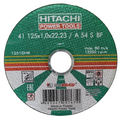 Лот: 6094429. Фото: 1. Диск отрезной Hitachi A54, 125х1... Расходные материалы, сменные насадки