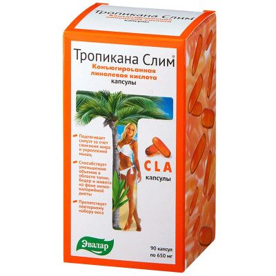 Лот: 23730963. Фото: 1. Тропикана Слим КЛК капсулы 90... Лекарства