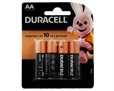 Лот: 20881031. Фото: 1. Батарейка AA Duracell LR06 4-BL... Батарейки, аккумуляторы, элементы питания