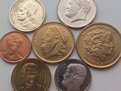 Лот: 17083576. Фото: 1. Набор монет Греции, 7 шт. Наборы монет