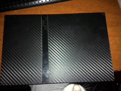 Лот: 4366677. Фото: 1. Sony PlayStation2 (карбон) + 3... Игровые приставки, консоли