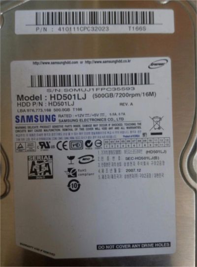 Лот: 7198927. Фото: 1. Жесткий диск Samsung SpinPoint... Жёсткие диски (HDD)