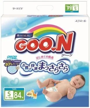 Лот: 6375085. Фото: 1. Подгузники GOON 4-8 кг.84 шт... Детская гигиена