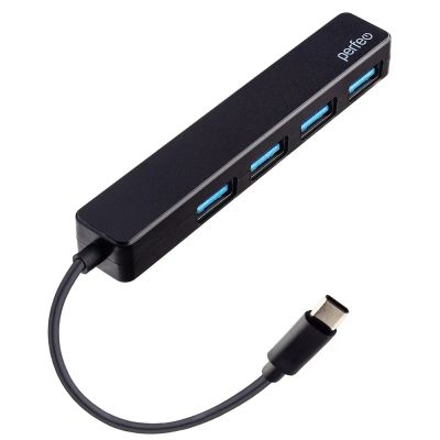 Лот: 25010301. Фото: 1. USB_Хаб 4xUSB Perfeo PF-H039 черный. USB хабы