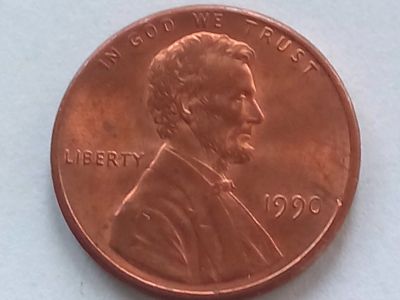 Лот: 18747813. Фото: 1. Монета США 1 цент, 1990. Америка