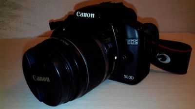 Лот: 4327215. Фото: 1. Canon EOS 500D / объектив EF18-55... Цифровые зеркальные