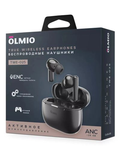 Лот: 22142674. Фото: 1. Беспр. наушники OLMIO TWE-25 ANC... Наушники, гарнитуры