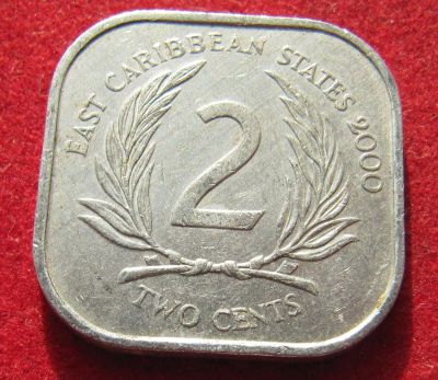 Лот: 18926570. Фото: 1. Восточные Карибы 2 цента, 2000... Остальные страны