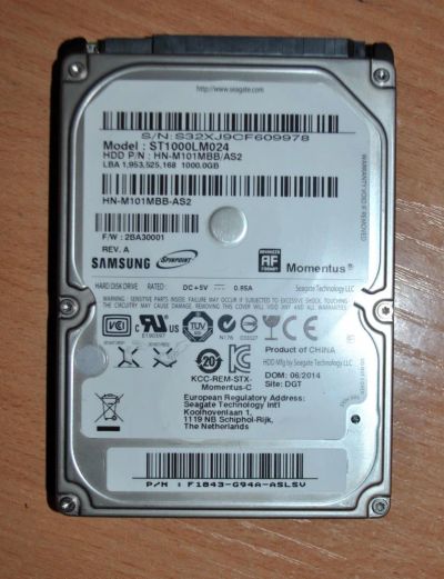 Лот: 6425685. Фото: 1. Жесткий диск Samsung 1000GB ST1000LM024. Жёсткие диски (HDD)