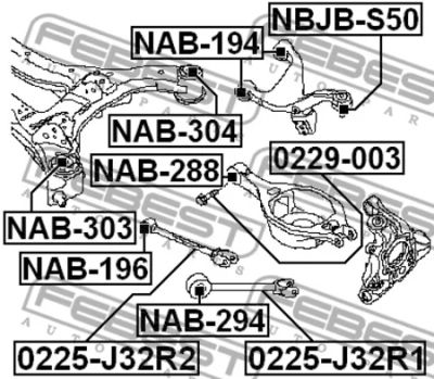 Лот: 18592870. Фото: 1. Сайленблок задней балки NAB303... Ходовая, подвеска, рулевое управление