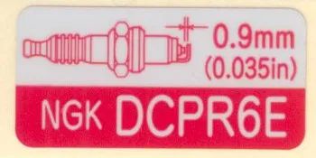 Лот: 21368071. Фото: 1. Наклейка используемых свечей DCPR6E... Запчасти для лодок, катеров, лодочных моторов
