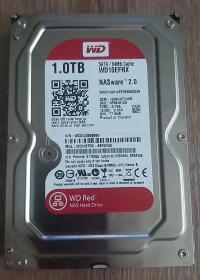 Лот: 19496373. Фото: 1. WD10EFRX, 1ТБ, SATA III, 6 Гбит... Жёсткие диски (HDD)