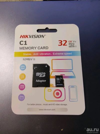 Лот: 17886309. Фото: 1. Карта памяти MicroSDHC HikVision... Карты памяти
