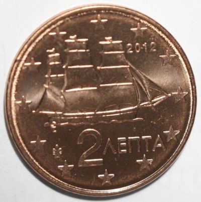 Лот: 7029047. Фото: 1. 2 евроцента 2012 год. Греция. Европа