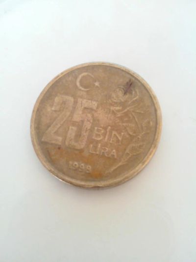 Лот: 8990931. Фото: 1. 25 Bin Lira 1999 Турция. Европа