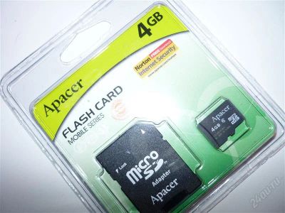 Лот: 1759554. Фото: 1. Apacer 4gb micro-sd карта памяти. Карты памяти