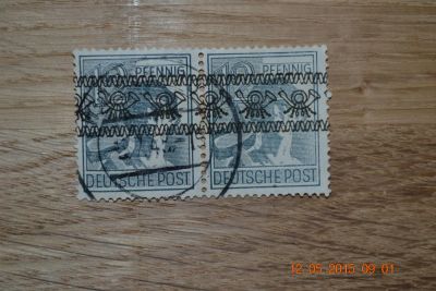 Лот: 5526283. Фото: 1. 2 Марки (сцепка) Германии союзная... Марки
