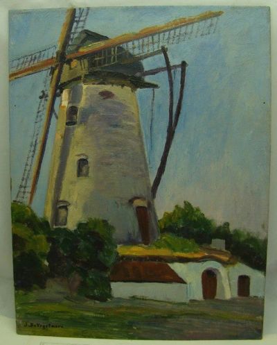Лот: 16272174. Фото: 1. Картина винтажная Мельница (Y227... Другое (антиквариат)