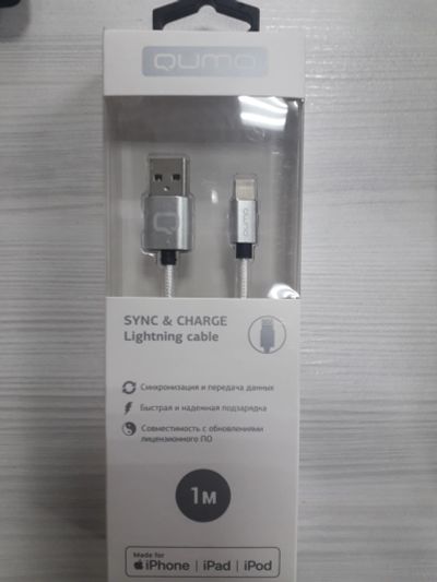 Лот: 14855082. Фото: 1. Кабель USB - Lighniting Qumo MFI... Дата-кабели, переходники