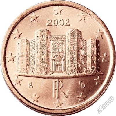 Лот: 5772426. Фото: 1. 1 евроцент Италия 2002. Европа