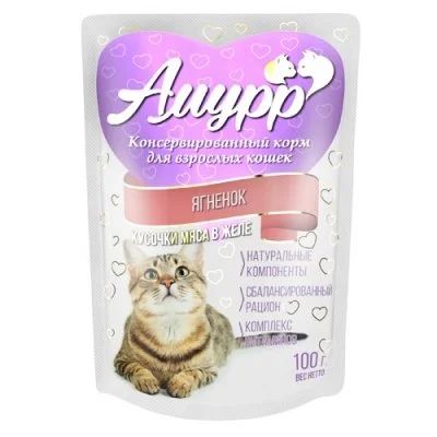 Лот: 14702303. Фото: 1. Амурр Ягненок в желе 100г влажный... Корма