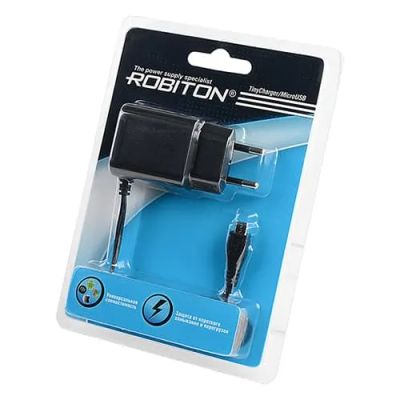 Лот: 21516142. Фото: 1. СЗУ USB Robiton MicroUSB TinyCharger... Зарядные устройства, блоки питания, адаптеры сетевые для смартфонов