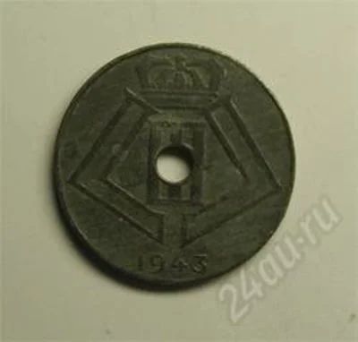 Лот: 16987. Фото: 1. Бельгия. 10 сентимов 1943г. Цинк... Европа