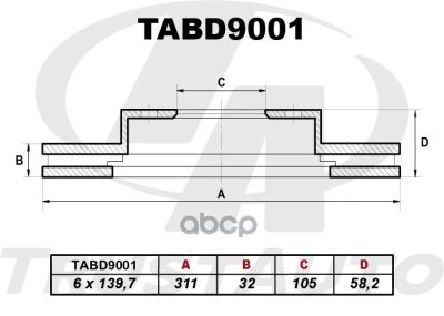 Лот: 24851595. Фото: 1. Тормозной Диск (Ta) Tabd9001 43512-60090Br0149s09591410... Тормозная система