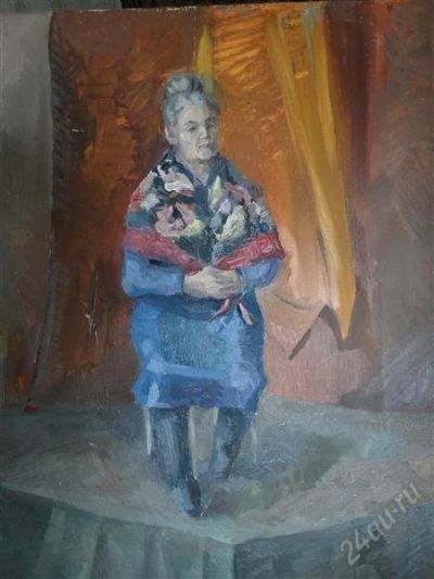 Лот: 2838833. Фото: 1. Портрет пожилой женщины в платке... Картины, гравюры