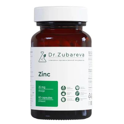 Лот: 23906350. Фото: 1. Цинк Хелат, 60 капсул, Dr. Zubareva. Народная медицина, БАДы