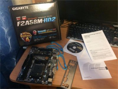 Лот: 8874233. Фото: 1. Материнская плата GigaByte GA-F2A58M-HD2... Материнские платы