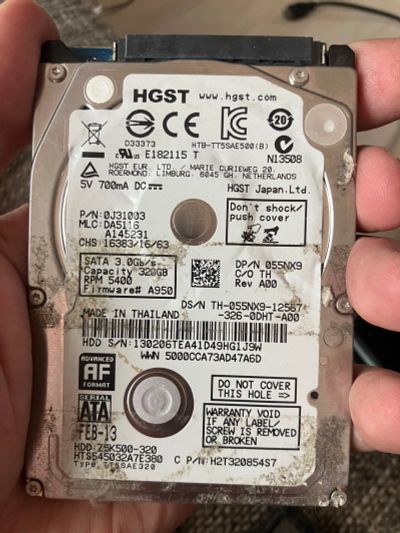 Лот: 25514874. Фото: 1. Hdd ghost 320gb. Жёсткие диски (HDD)