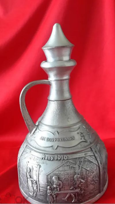 Лот: 25763368. Фото: 1. SKS Zinn 95%.Винтажный штоф.Олово... Кувшины, графины