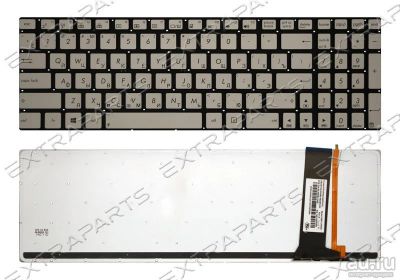 Лот: 15962209. Фото: 1. Клавиатура ASUS N550JK (RU) серебро... Клавиатуры для ноутбуков