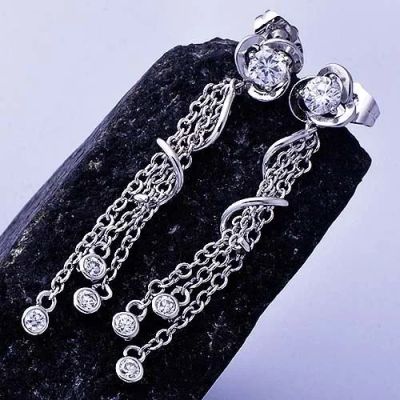 Лот: 6576363. Фото: 1. Серьги. Позолота 18 К. Вставка... Серьги, каффы