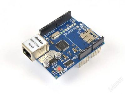 Лот: 1996964. Фото: 1. Ethernet-шилд для Arduino на Wiznet... Микроконтроллеры